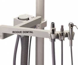 Beaverstate Dental Asst's 32" Post or Wall Mount, 1 HVE, 1 SE, 1 Syringe