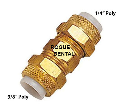 1/4" IDX 3/8" ID Poly Reducing Union