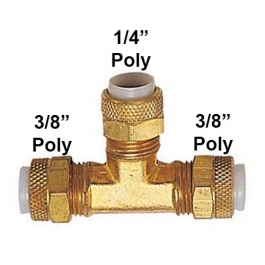 1/4" X 3/8" X 3/8" Poly Tee