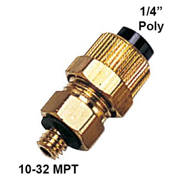 1/4" ID Poly X 10/32 MPT Male Connector