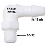 1/8" Barb X 10-32 90 Degree Elbow (Pkg. 10)