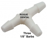 1/8" x 1/8" x 1/8" Plastic Barb Tee (Pkg. 10)