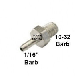 1/16" Bottle Manifold Barb x 10-32 Extended Thread (Pkg. 5)