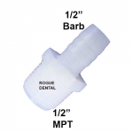 Plastic Straight Male Adapter 1/2"MPT X 1/2" Barb