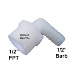 90 Degree Elbow 1/2" FPT X 1/2" Barb