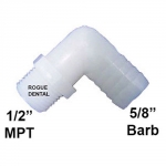 90˚ Plastic Elbow 1/2" MPT X 5/8" Barb
