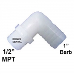 90 Degree Elbow 3/4" MPT X 1" Barb