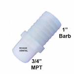Straight Male Adapter 3/4" MPT X 1" Barb