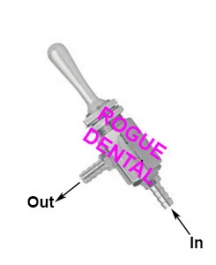 3 Way NC On/Off Valve with extended Toggle (Air Only)